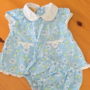 Blue Floral Kids Dress Set